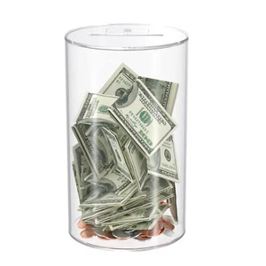 Clear Piggy Bank for Adults Kids, Acrylic Piggy Bank for Boys Girls to Saving... - Picture 1 of 7