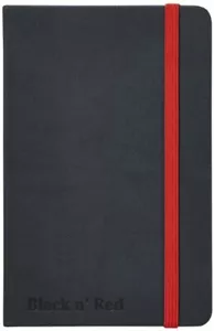 More details for oxford black n&#039; red a6 hardback casebound business journal, ruled and numbered