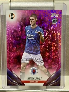 2023-24 Topps UEFA Club Competitions Bailey Rice RC Pink Sparkle #2 - Rangers FC - Picture 1 of 2