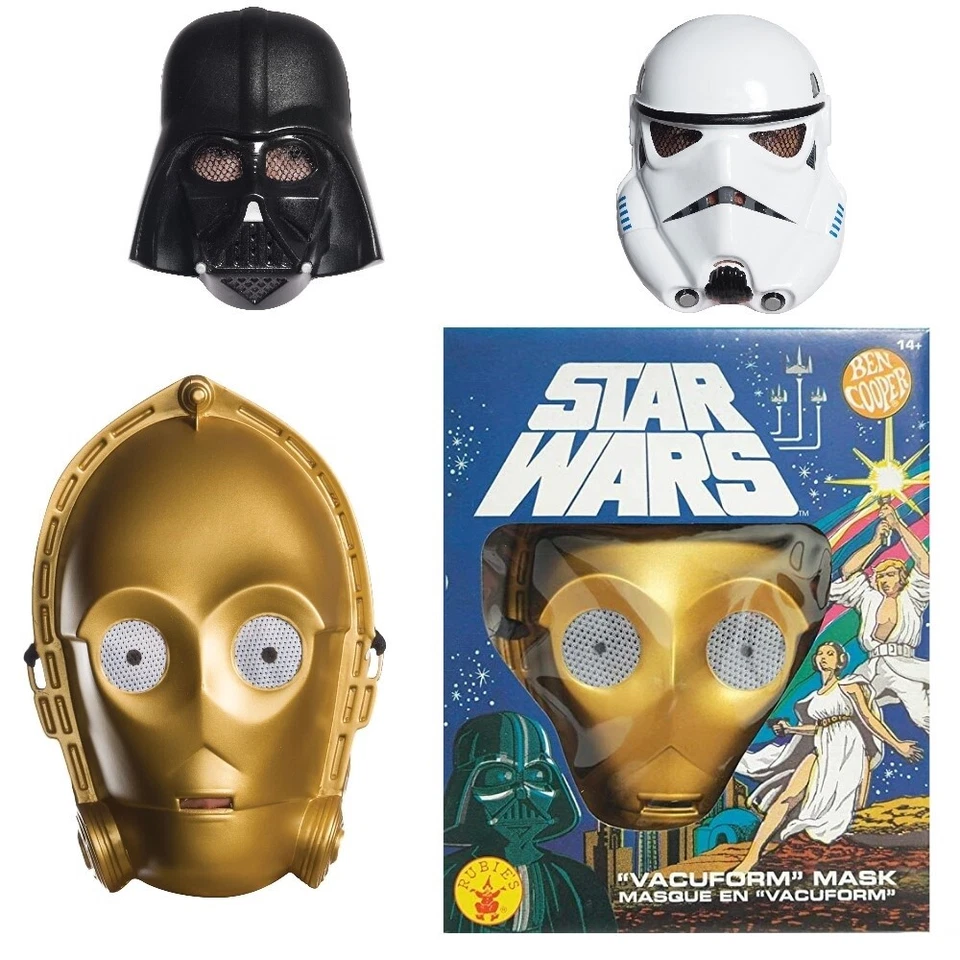 Rubies 3496x Star Wars Sammel Maske, Ben Cooper, Darth Vader Stormtrooper C-3PO - Bild 1 von 1