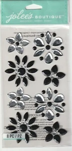 Jolee's Boutique 3-D stickers Black BLING FLOWERS WOW!!! 82219 Fast FREE Ship! - Picture 1 of 1