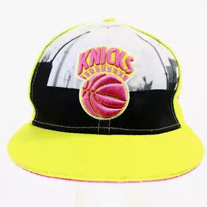 New York Knicks Adjustable Yellow Pink Hat Cap New Era Snapback NBA ● Fast Post - Picture 1 of 6