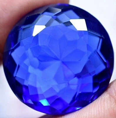 Lab Created 59.50 Ct Violet Blue Tanzanite GGL Certified Sparkling Round Cut Gem - Image 1 of 4