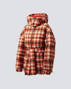 Perfect Moment Star Gingham Ski Jacket in Orange Check - SizeXS - RRP £795 -BNWT - Picture 1 of 4