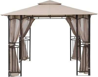 NEW MASTERCANOPY Patio Gazebo Mosquito Netting Screen Walls (10x10 Beige) - Image 1 of 4