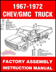 CHEVROLET GMC TRUCK SHOP ASSEMBLY MANUAL PICKUP RESTORATION C10 C20 1967 1972 - Picture 1 of 1