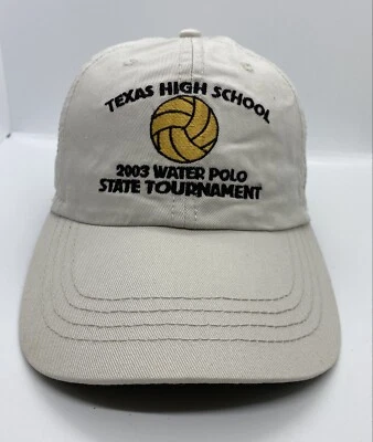 TX High School 2003 Water Polo State Tournament Cap Hat Adult Adjustable Beige — 第 1/4 张图片