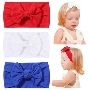 3PCS Baby Nylon Headbands Hairbands Hair Bow Elastics for Baby Girls Newborn ... - Picture 1 of 8