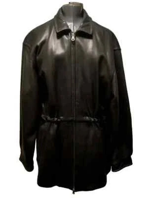 Vintage Robert Comstock Endurance Men's Black Genuine Leather Zip Up Jacket 44 - Image 1 of 4