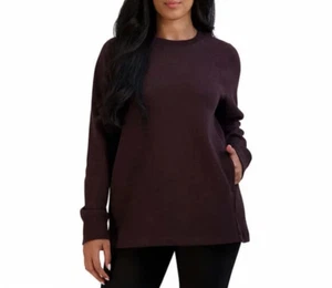 Kirkland Signature Cozy Fleece Crewneck Sweatshirt Plum Purple Women's Large - Picture 1 of 5