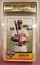 1994 Fleer ProCards #2217 Jermaine Dye Macon Braves GEM MT 10 cracked plastic