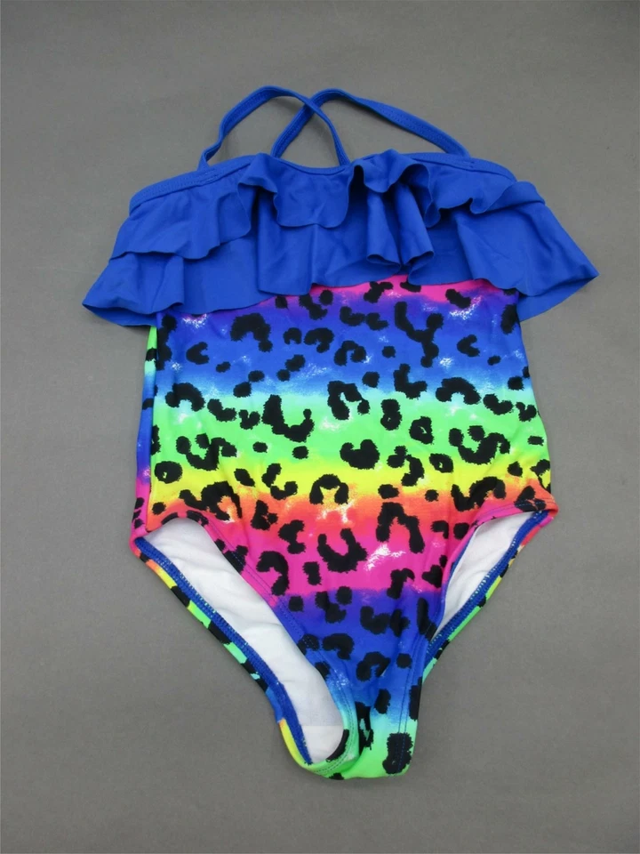 Traje de baño de una pieza azul/multicolor sin marca talla 5 para niñas 3H Foto 1 de 4