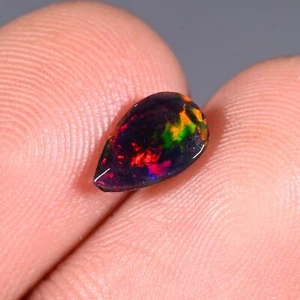 Ethiopian Black Opal,Faceted Black Fire Opal Gemstone For Jewelry Making 0.60 CT - Picture 1 of 11