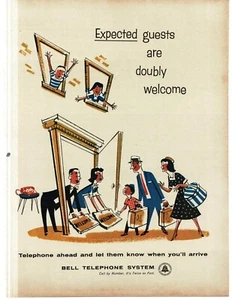 1959 Bell Telephone System phone ahead you'll be expected art Vintage Print Ad - Picture 1 of 1