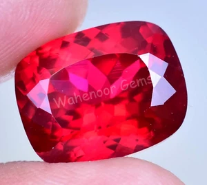Natural Blood Red Ruby 16.00 Ct Mozambique Cushion Certified Loose Gemstone - Picture 1 of 7