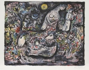 MARC CHAGALL-MOSES- FIRST EDITION LITHOGRAPH FACSIMILE SIGNED- ARCHES 1985 - Picture 1 of 1
