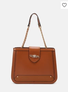 River Island brown tan shoulder chain handbag BAG new faux leather - Picture 1 of 23