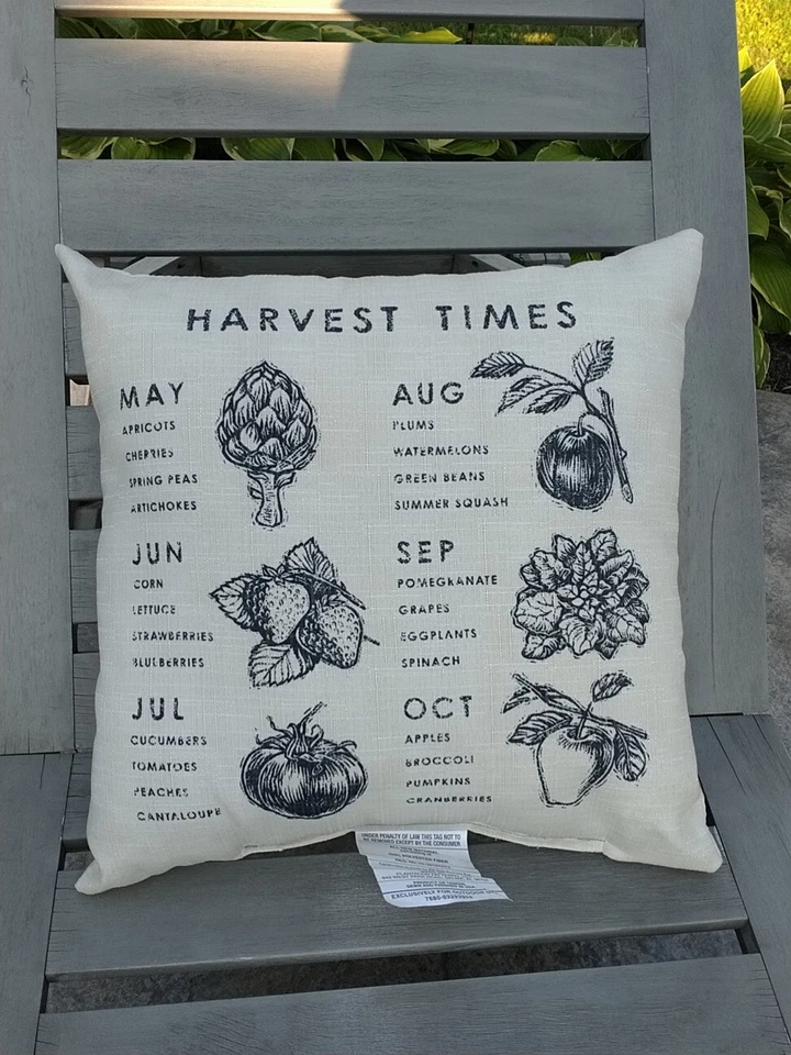 Target Threshold Pillow Outdoor Harvest Times Gardening Beige Black Square - Image 1 of 4