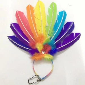 Carnival Feather Headdress Mardi Gras Headband Hair Band Dance Headpiece - Picture 1 of 9