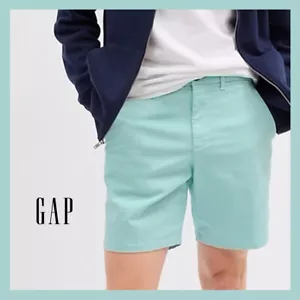 NWT - GAP Men's 8" Vintage Cotton Chino Shorts, Turquoise, Sz 32-33 - $44 - Picture 1 of 3