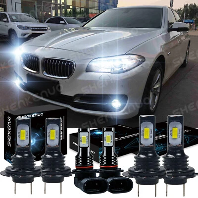 для BMW 525i 530i 2004 2005 2006 2007 передние светодиодные фары + противотуманные лампы белый - Изображение 1 из 4