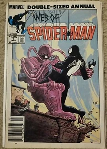 Web of Spider-Man Annual #1 (Marvel Comics, 1985) Doppelgröße, schwarzes Kostüm - Bild 1 von 1