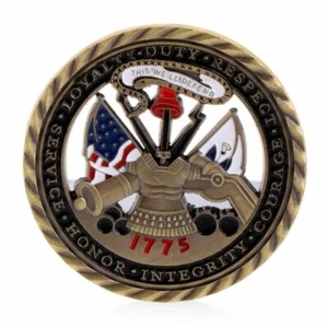 US Army Core Values Gold Plated CHALLENGE Coin with Case - Bild 1 von 4