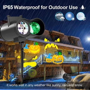 Christmas Lights Projector LED Laser Outdoor Landscape Halloween Xmas Move Lamp - Picture 1 of 47