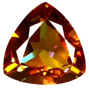 4.37 ct Trillion (10 x 10 mm) Azotic Color Coating Autumn's Fire Topaz - Picture 1 of 1