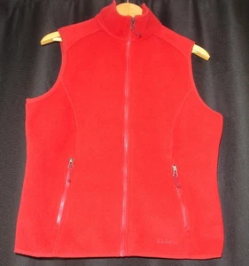 L.L. BEAN Mens S Red Full Zip Sleeveless Lightweight Polartec Fleece Jacket - Picture 1 of 8
