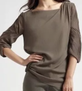 Diane VON Furstenberg DVF Blouse Cebolla Asymmetric Women’s Size 2 Drippe Sleeve - Picture 1 of 20