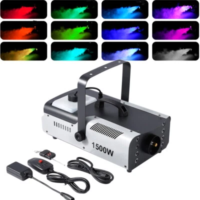 1500W Smoke Fog Machine 3in1 RGB Stage Fogger LED Stage Effect Remote DJ Show US - Image 1 of 4