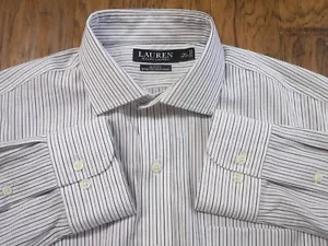 Camisa de Vestir Lauren Ralph Lauren Etiqueta Negra Calce Ajustado Rayas Hombres151/2-32/33~Nueva~ - Imagen 1 de 9