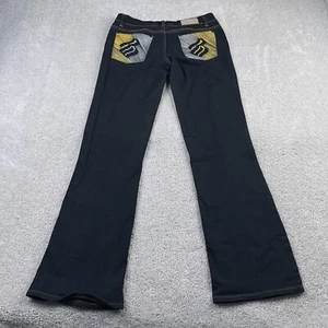 Rocawear Jeans Womens 5 Black Bootcut Low Rise Embellished Stretch Denim - Picture 1 of 16