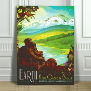 COOL NASA TRAVEL CANVAS ART PRINT POSTER - Earth - Space Travel - 24x18" - Bild 1 von 1