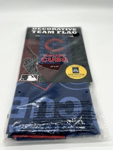 Chicago Cubs Suede Glitter Flag Two-Sided 29 X 43 MLB Baseball Team Sports - Picture 1 of 5