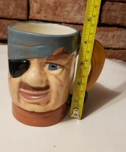 1972 Rare Vintage Pirate Mug Toby Style Eye-Patch Ceramic Custom HANDMADE Glaze - Bild 1 von 11