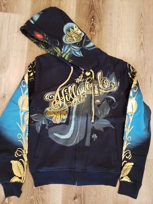 Christian Audigier & Ed Hardy Mujer Vintage Sudadera con Capucha Tacón Alto Negra Foto 1 de 3