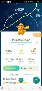 Pokémon Shiny Pikachu ( Straw Hat ) GO - Picture 1 of 2