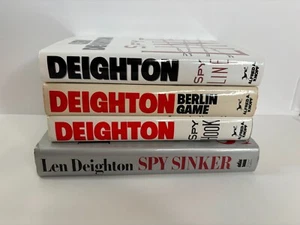 4 Len Deighton 1st Edition Novels Spy Line - Spy Hook - Berline Gamer + 1 - HCDJ - Imagen 1 de 7