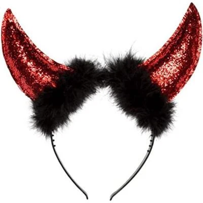 Boland Devil Glitter Horns on a Headband Adult Fancy Dress Accessory - Изображение 1 из 2