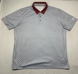 Maelreg Polo Shirt Performance Mens XXL 2XL Gray Geometric Short Sleeve Golf - Picture 1 of 10