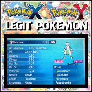 Legit Pokemon X Y or ORAS • SPECIAL SWEEPER SHINY Mewtwo 6IV Timid COMPETITIVE+ - Picture 1 of 1