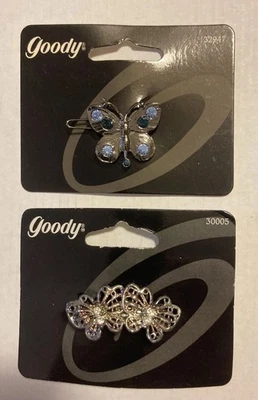 Goody Blue Butterfly Pin and Pinch Hair Clips 1999 New (2 Diff. Sets) G89 - Image 1 of 4