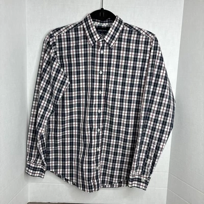 Brooks Brothers Fleece Shirt Boys Large Long Sleeve Button Down Blue Red Plaid - Image 1 of 4