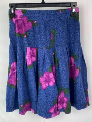 Falda corta Forenza vintage para mujer Med. Patrón Floral Azul USA 80s 90s Foto 1 de 4
