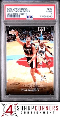 1995 UPPER DECK ELECTRIC COURT #267 ARVYDAS SABONIS RC HOF POP 2 (NO 10s) PSA 9 - Image 1 of 3