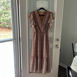 Angashion Maxi Dress Medium Tiered Animal Print  - Picture 1 of 4