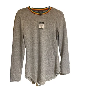 Rue 21 Sweatshirt mit Rundhalsausschnitt und Regenbogenstreifenkragen Medium Neu - Bild 1 von 4