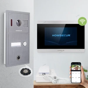 HOMSECUR 7" Waterproof WIFI HD Video Doorbell Intercom Fingerprint Night Vision - Picture 1 of 9
